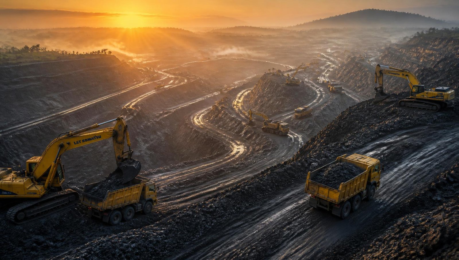 Coal mine at sunrise